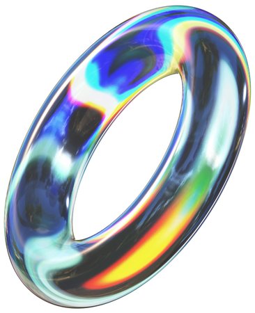 Formes de tore en verre rayonnant  3D Icon