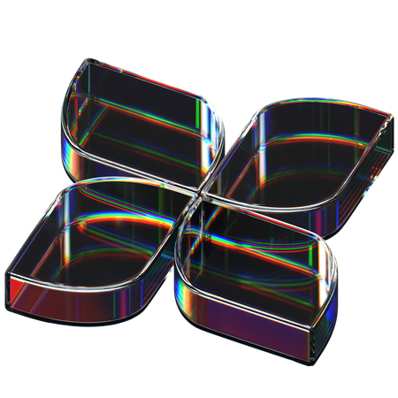 Forme de verre abstraite  3D Icon