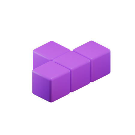 Bloc Tetris en forme de T  3D Icon