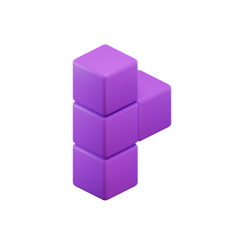 Bloc Tetris en forme de T  3D Icon