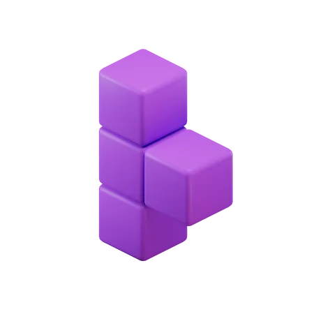 Bloc Tetris en forme de T  3D Icon