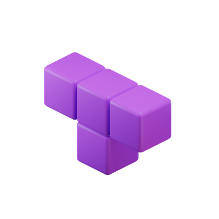 Bloc Tetris en forme de T  3D Icon