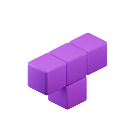 Bloc Tetris en forme de T  3D Icon