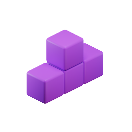 Bloc Tetris en forme de T  3D Icon