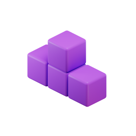 Bloc Tetris en forme de T  3D Icon