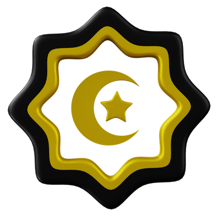 Forme islamique avec lune et étoiles  3D Icon