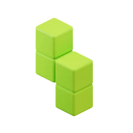 Bloc Tetris en zigzag en forme de Z  3D Icon