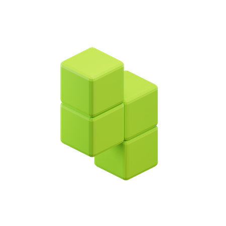 Bloc Tetris en zigzag en forme de Z  3D Icon