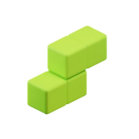 Bloc Tetris en zigzag en forme de Z  3D Icon