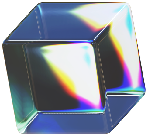 Formes cubiques en cristal irisé  3D Icon
