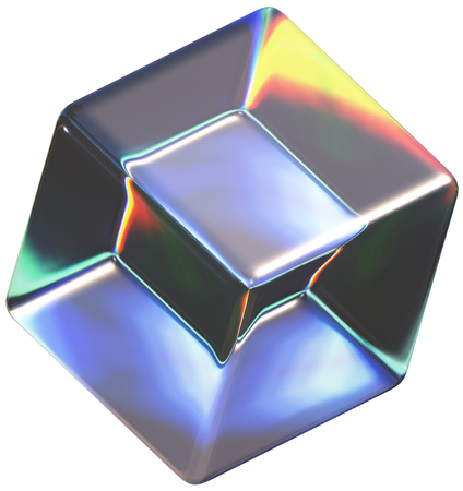Formes cubiques en cristal irisé  3D Icon