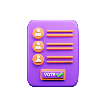 Formulário de votação  3D Icon