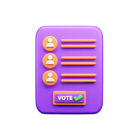 Formulário de votação  3D Icon