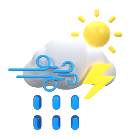 Forte bruine avec des éclairs  3D Icon
