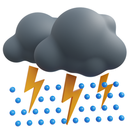 Forte pluie  3D Icon