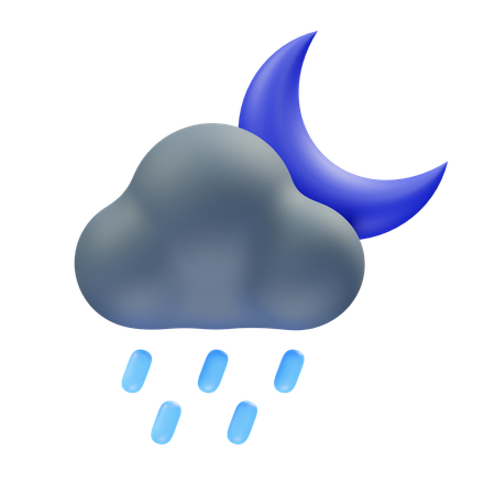 Forte pluie la nuit  3D Icon