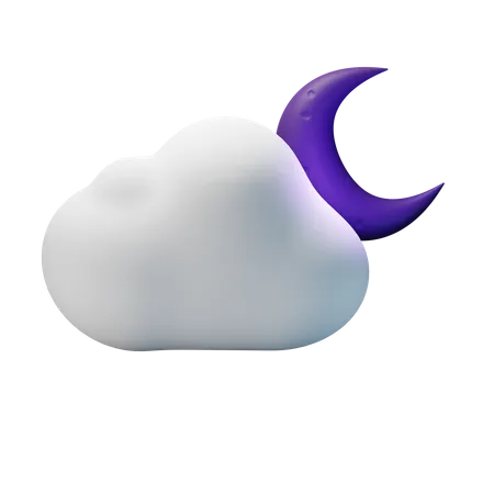 Forte pluie venteux nuit  3D Icon