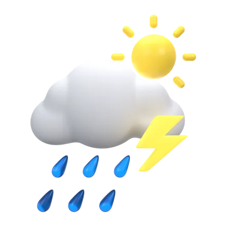 Fortes pluies avec tonnerre dans la journée  3D Icon