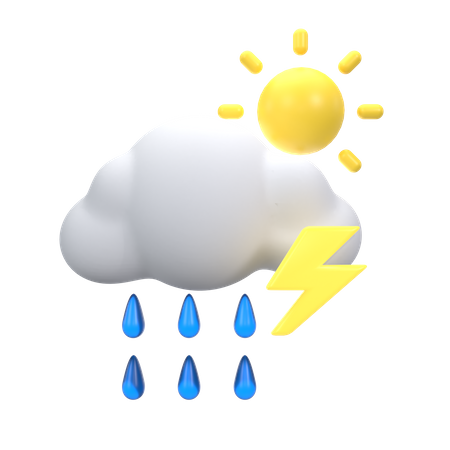 Fortes pluies avec tonnerre dans la journée  3D Icon