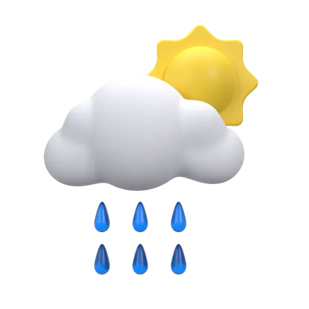 Forte pluie dans la journée  3D Icon