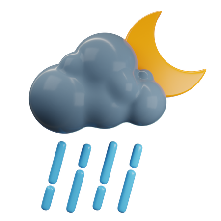 Forte pluie la nuit  3D Icon