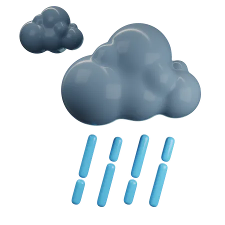 Forte pluie la nuit  3D Icon