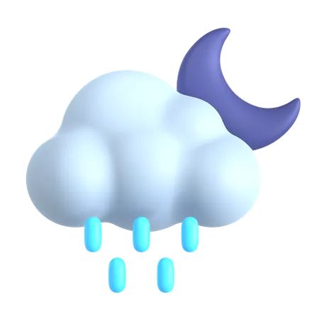 Forte pluie la nuit  3D Icon