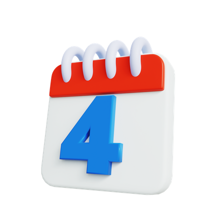 Forth Of July Calendar  3D Icon