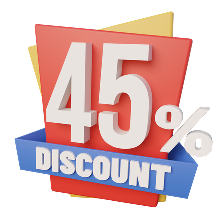Forty Five Percent Discount  3D Icon
