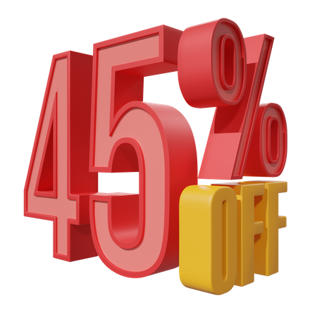 Forty Five Percent Off  3D Icon