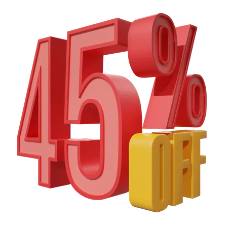 Forty Five Percent Off  3D Icon
