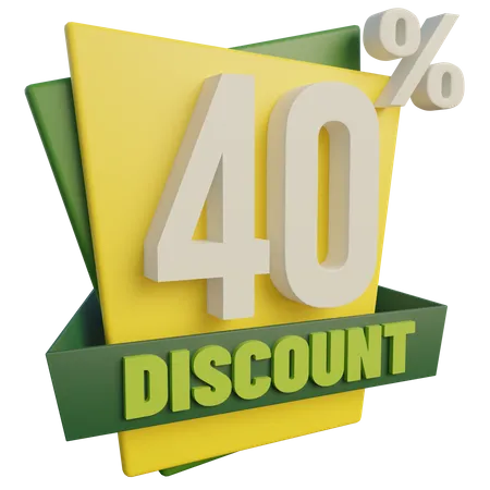 Forty Percent Discount 40 Percent Discount  3D Icon