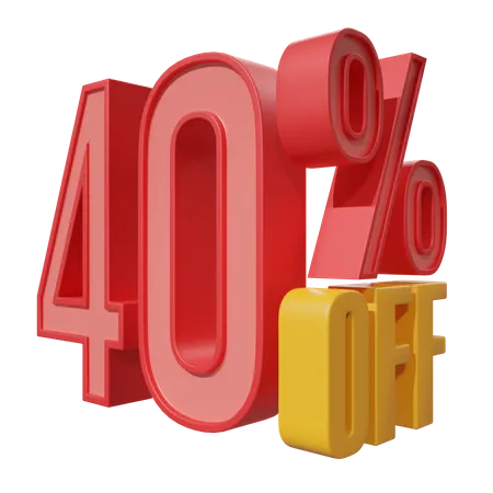 Forty Percent Off  3D Icon