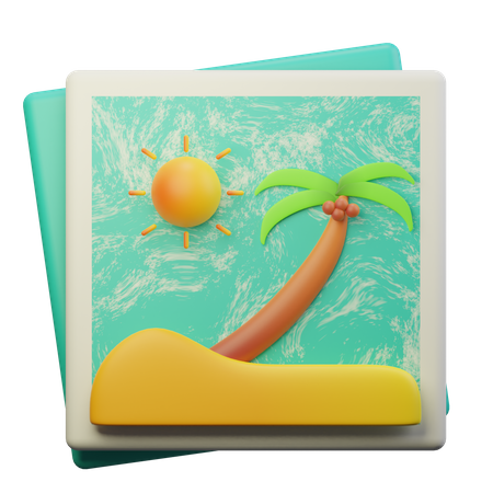 Foto de playa  3D Illustration