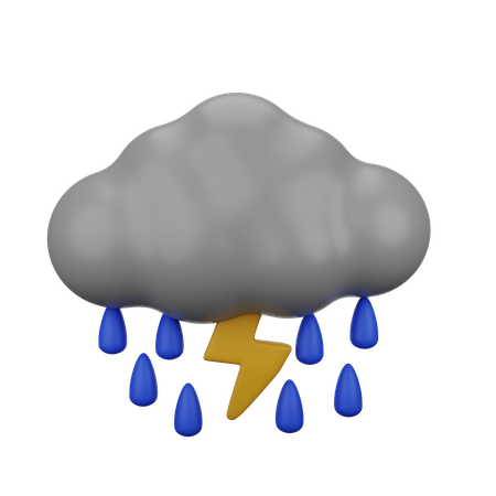 Pluie éclair  3D Icon