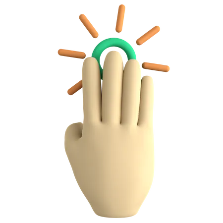 Four Finger Click  3D Icon