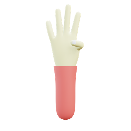 Four Finger Gesture  3D Icon