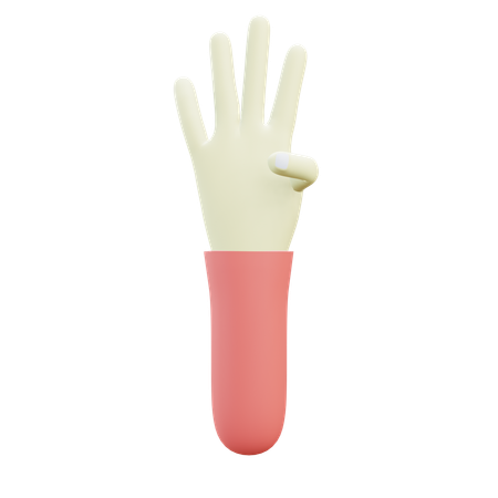 Four Finger Gesture  3D Icon