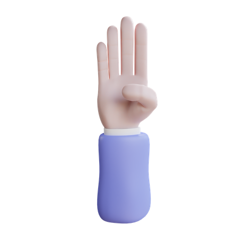 Four Finger Gesture  3D Icon