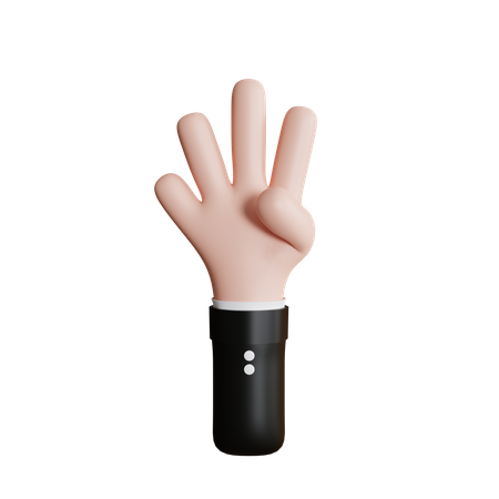 Four Finger Gesture  3D Icon