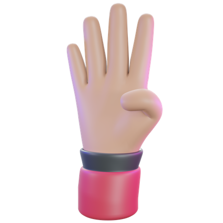 Four Finger gesture  3D Icon
