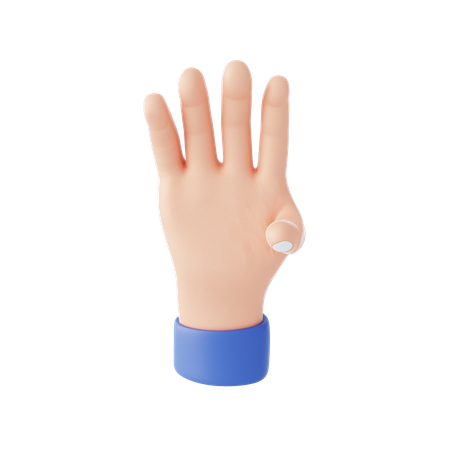 Four Finger Gesture 3D Illustration