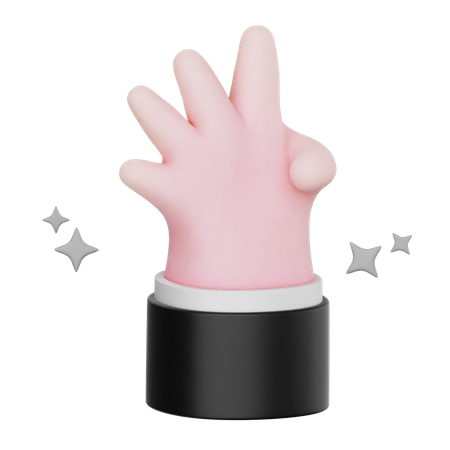 Four Finger Hand Gesture  3D Icon