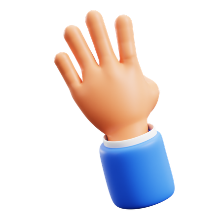 Four Finger Hand Gestures  3D Icon