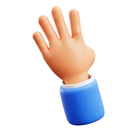Four Finger Hand Gestures  3D Icon