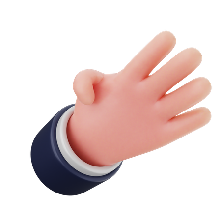 Four Finger Hand Gestures  3D Icon