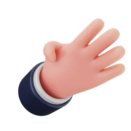 Four Finger Hand Gestures  3D Icon