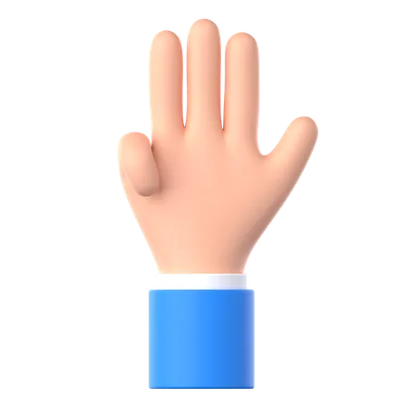 Four Fingers Hand Gesture  3D Icon