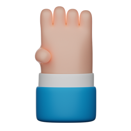 Four Fingers Hand Gesture  3D Icon