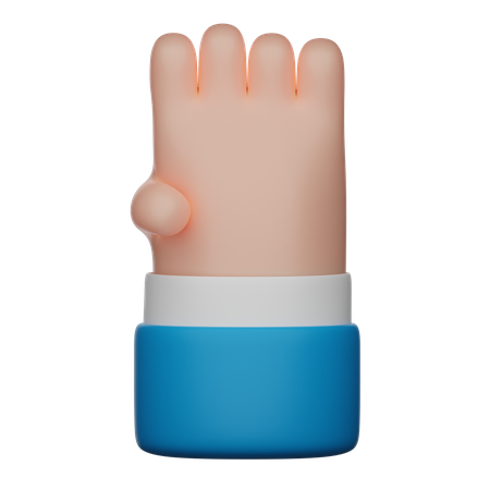 Four Fingers Hand Gesture  3D Icon